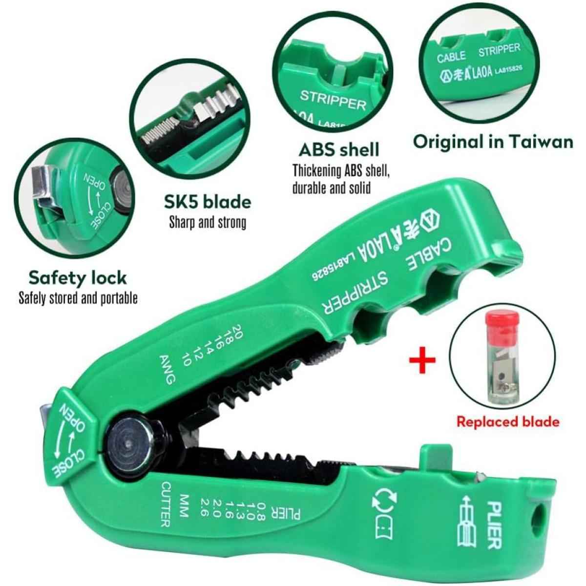 GENERIC LAOA LA815826 Wire Cutter Multifunction Cable Stripper Line Wire Stripping Crimp Tool