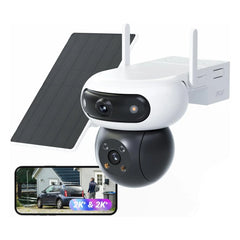 EZVIZ CB90 Dual Kit Dual-Lens 2K⁺ Outdoor Battery Wi-Fi 6 Camera with 8W Solar Panel – AI Human & Vehicle Detection, Smart Tracking, 10,400mAh (CS-CB90/SP 4MP+4MP)