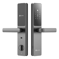 EZVIZ DL05 Smart Fingerprint Door Lock – Wi-Fi & Bluetooth, Fingerprint, Passcode, Proximity Card, Remote Unlock, IP65 Front Panel, Metallic Grey (CS-DL05-R200-WBCP-GR)