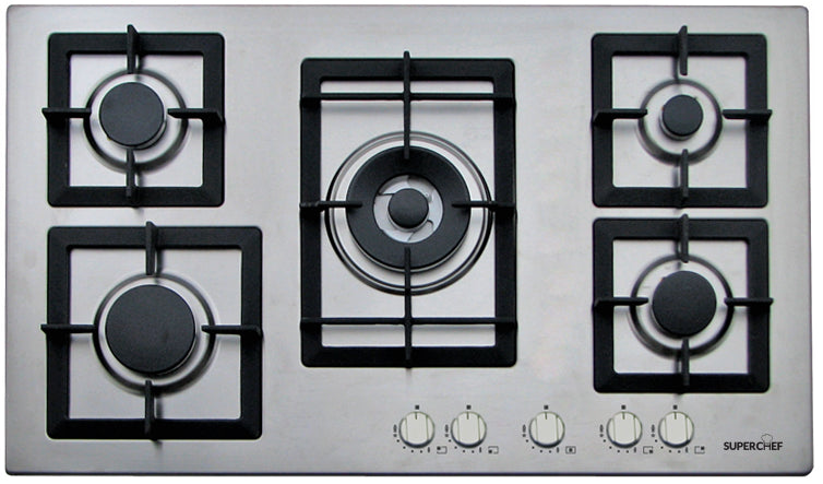 SuperChef Hob 90cm 5Burners Full Safety