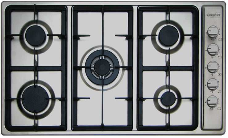 SuperChef Hob 90cm 5 Burners Full Safety Side Knobs