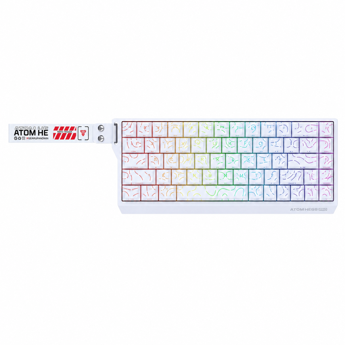 Fantech ATOM HE68 PRO MK922 TOPO Magnetic Wireless Keyboard White – Emerald Switch