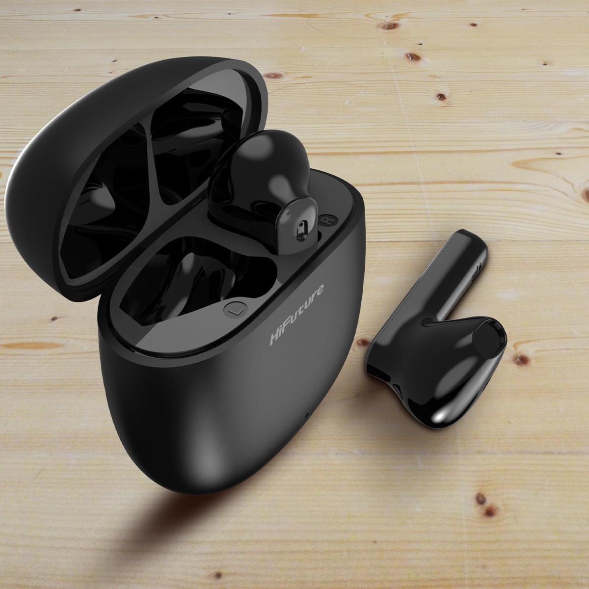 Hifuture Colorbuds2 Tws Earphones, Bluetooth 5.3, 20 Hours Playtime, Ipx5 Sweatproof, Enc For Calls, Dynamic Bass, Wireless Earbuds Black