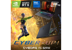 NEW Laptop MSI Cyborg 15 B2RWFKG Intel® Core™ 7 240H RTX 5060 8GB DDR7, 16 GB DDR5, 1 TB M.2 SSD, 15.6" 144Hz IPS FHD - Translucent Black