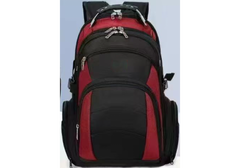 Backpack Large Capacity Expandable Backpack Multifunction USB Charging Business Bag For Laptop Up to 17.6" - Black & Red