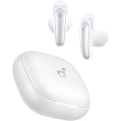 Anker Soundcore Liberty Buds, Semi In Ear Design, Removable Ear Fins, Real Time Adaptive Noise Cancelling, Fast Charging, Wireless Bluetooth Earbuds, Translation Earbuds, 30h Playtime White