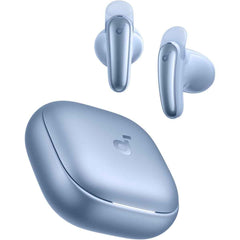 Anker Soundcore Liberty Buds, Semi In Ear Design, Removable Ear Fins, Real Time Adaptive Noise Cancelling, Fast Charging, Wireless Bluetooth Earbuds, Translation Earbuds, 30h Playtime Blue