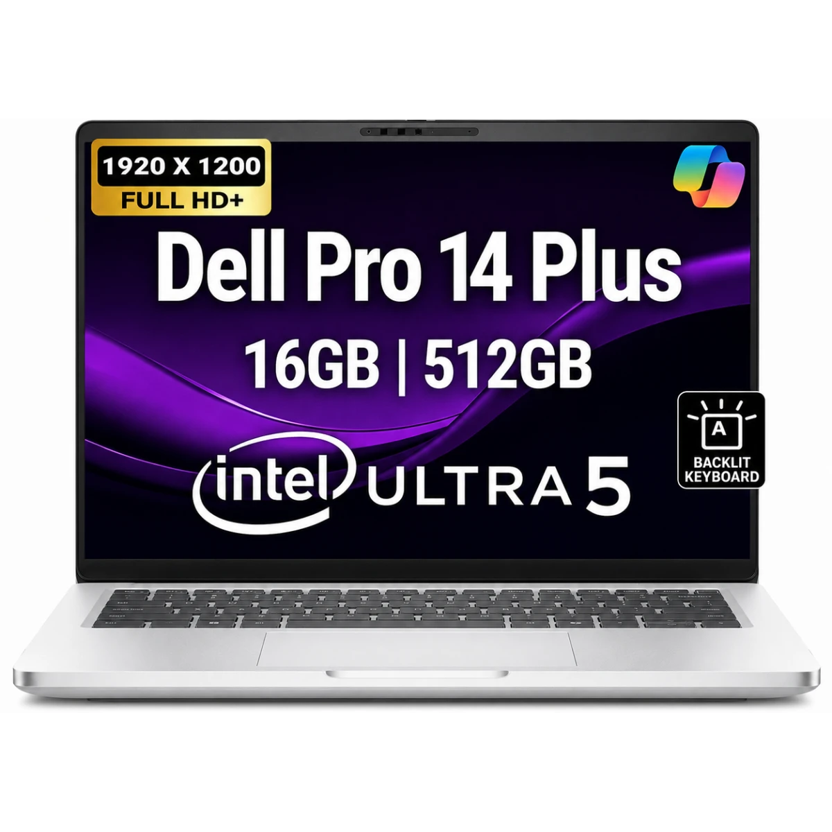 Dell Pro 14 Plus PB14250 (2026) AI Capable PC NEW Intel® Ultra 5 Gen II 236U vPro 8-Cores Elegant & Durable Aluminum Design w/ 3 Years Wrranty , Platinum Silver