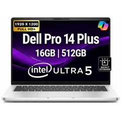 Dell Pro 14 Plus PB14250 (2026) AI Capable PC NEW Intel® Ultra 5 Gen II 236V vPro 8-Cores Elegant & Durable Aluminum Design w/ 3 Years Wrranty , Platinum Silver