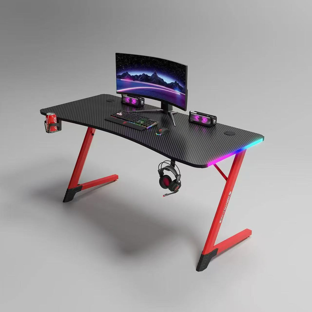 D2209 Gaming Table Color RGB - Black+Red / 140cm*60cm