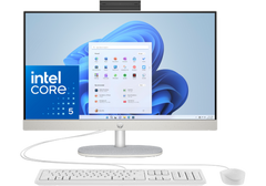 HP 23.8‑inch All‑in‑One 24‑cr1044ne AIO PC – Intel Core Ultra 5 125U, 12 Cores, 512GB SSD, 8GB DDR5, 24" FHD IPS Display, Wi‑Fi 6 + BT 5.3, w/ Keyboard & Mouse, Shell White