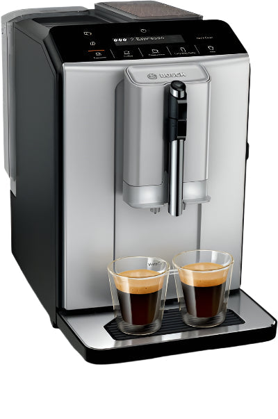 Bosch Vero Cafe Fully Automatic Espresso Machine, Water Tank 2Lit, 1400Watts, Silver / Black - TIE20301