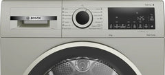 Bosch Heat Pump Dryer A, Series 4, 7 Automatic Programs Motion, 9KG, Silver - WQG1420XME