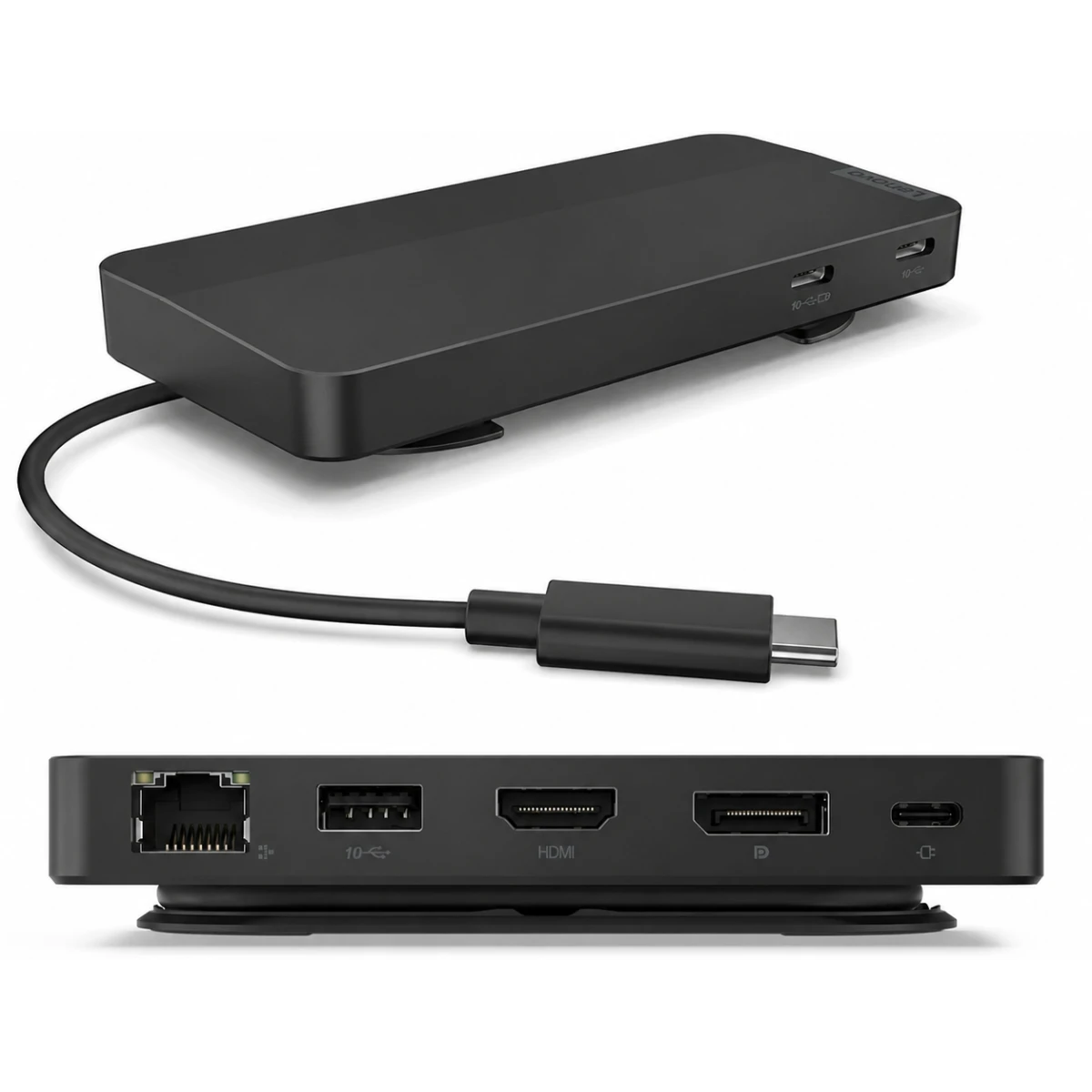 Lenovo USB-C Dual Display Travel Dock (1 DP 1.4 & 1 HDMI 2.0) up to 65W Charging for Laptop (No Power Adapter Included) Support Dual 4K Display