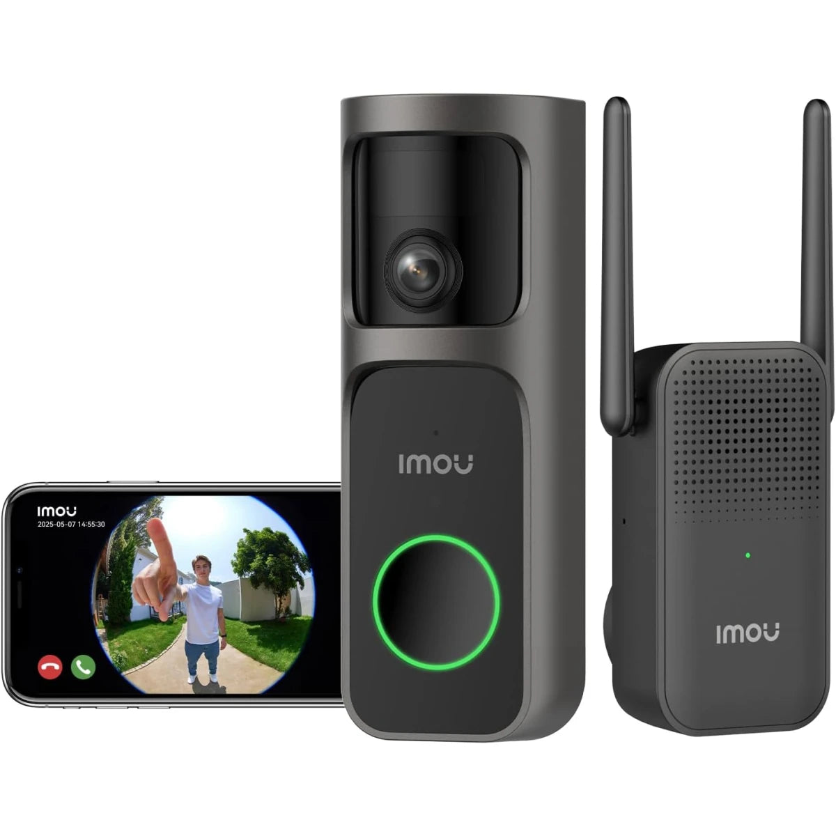 Imou DS3 4MP Panoramic Doorbell DB3 KIT, Video Doorbell 2K+ WiFi with Chime, 4MP Night Vision 5m, AI Package Detection App Alert, Head-to-Toe Panoramic View, Two-way Audio
