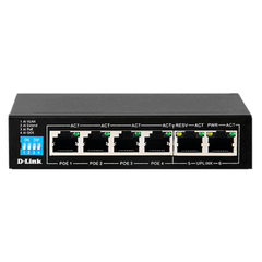D-Link DES-F1006P-E/E 6-Port 10/100 Switch with 4 PoE Ports and 2 Uplink Ports EU Plug