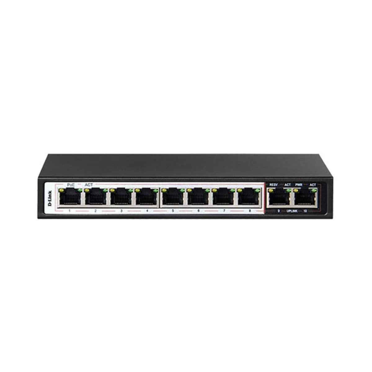 D-Link DES-F1010P-E/B 10-Port 10/100 Long Range PoE+ Surveillance Switch UK Plug