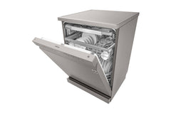 LG QuadWash Steam Dishwasher, 14 Place Settings, Platinum Silver