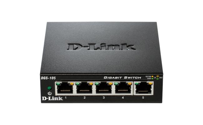 D-Link Dgs 105/b 5 Port 10/100/1000 Unmanaged Desktop Switch with network switch