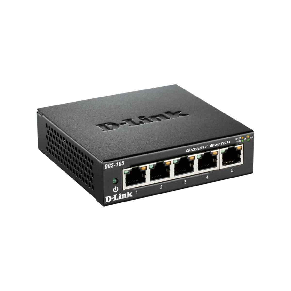 D-Link DGS-105/B 5-port 10/100/1000 Unmanaged Desktop Switch D-Link DGS-105/B 5-port 10/100/1000 Unmanaged Desktop Switch