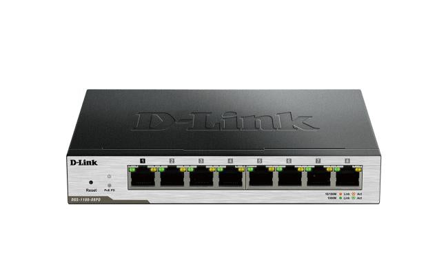 D-Link Dgs 1100 08pd 8 Port Gigabit PoE Powered Smart Managed Switch with network switch