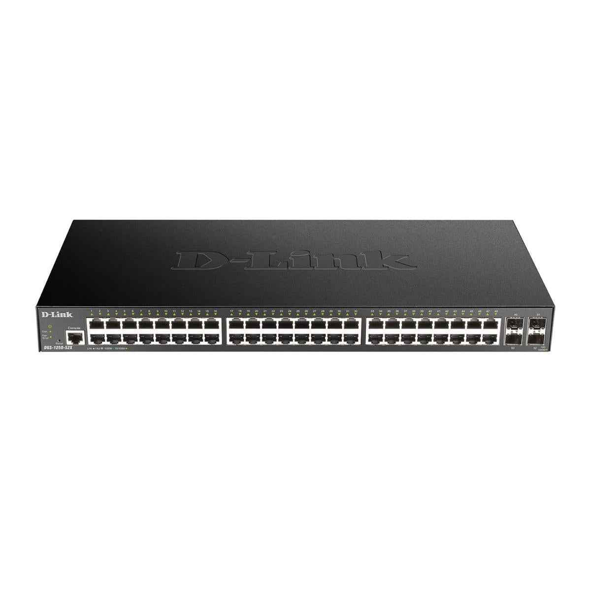D-Link DGS-1250-52XMP 48 Ports 10/100/1000Mbps PoE+4 Ports 10G SFP+ Smart Managed Switch
