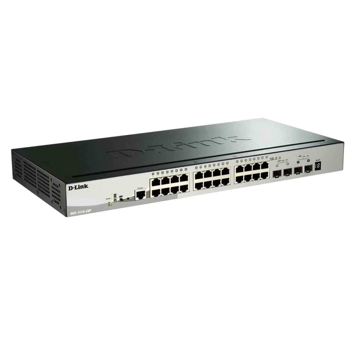 D-Link DGS-1510-28X 24 Ports 10/100/1000Mbps + 4 10G ports SmartPro Switch D-Link DGS-1510-28X 24 Ports 10/100/1000Mbps + 4 10G ports SmartPro Switch