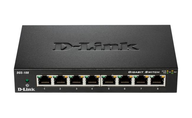 D Link Dgs 108 8 Port Gigabit Unmanaged Desktop Switch