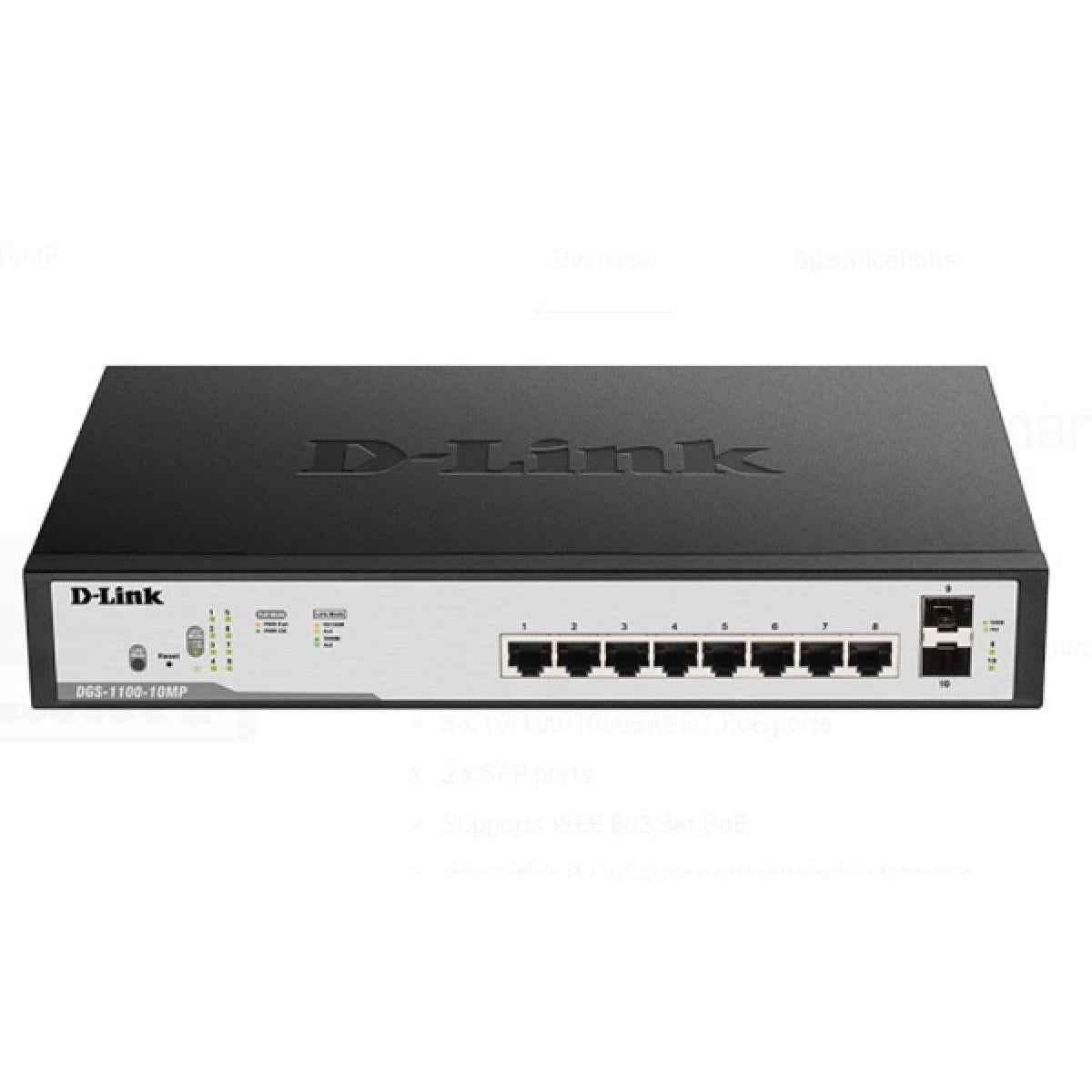 D-Link DGS-F1100-10PS-E/E 8 Port PoE Gigabit Smart Managed Switch