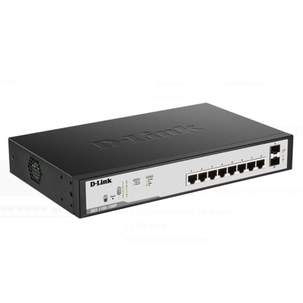 D-Link DGS-F1100-10PS-E/E 8 Port PoE Gigabit Smart Managed Switch