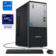 Lenovo NEW ThinkCentre NEO 50t Gen 5 (2024) Tower 14GEN Intel Core i7 20-Cores Wireless & Bluetooth w/ Intel Arc A310 LP 4GB GDDR6 - Black