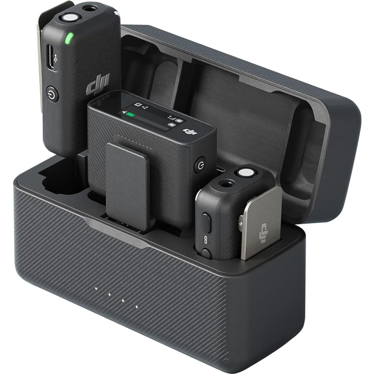 Dji Mic (2 Tx + 1 Rx + Charging Case), Wireless Lavalier Microphone, 250m (820 Ft.) Range, 15 Hour Battery, Noise Cancellation, Wireless Microphone For Pc, Iphone, Android, Record Interview, Vlogs - CompuMe