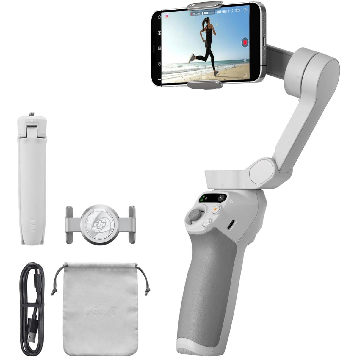 Dji Osmo Mobile Se, 3 Axis Phone Gimbal, Portable And Foldable, Gimbal Stabilizer For Iphone, Android, Shot Guides, Aive Track 6.0, Vlogging Stabilizer For Youtube, Tiktok, Travel