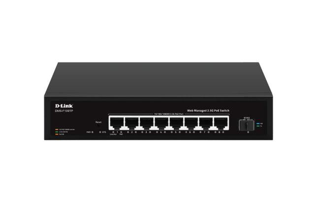 D Link Dms F109tp 8 Port 2.5g Poe With 1 Port Sfp+ Web Management Desktop Switch