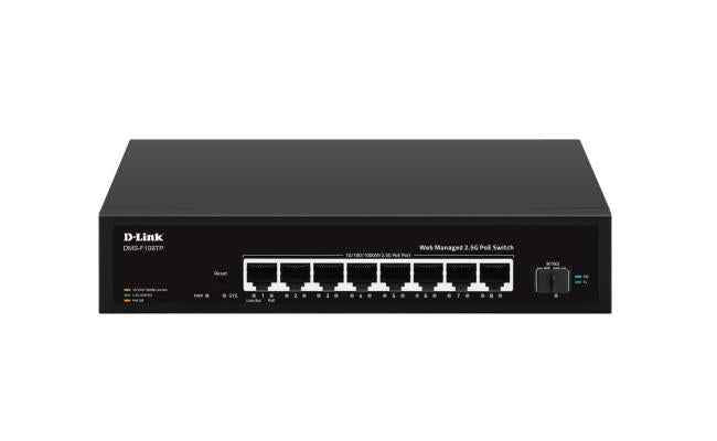 D Link Dms F109tp 8 Port 2.5g Poe With 1 Port Sfp+ Web Management Desktop Switch