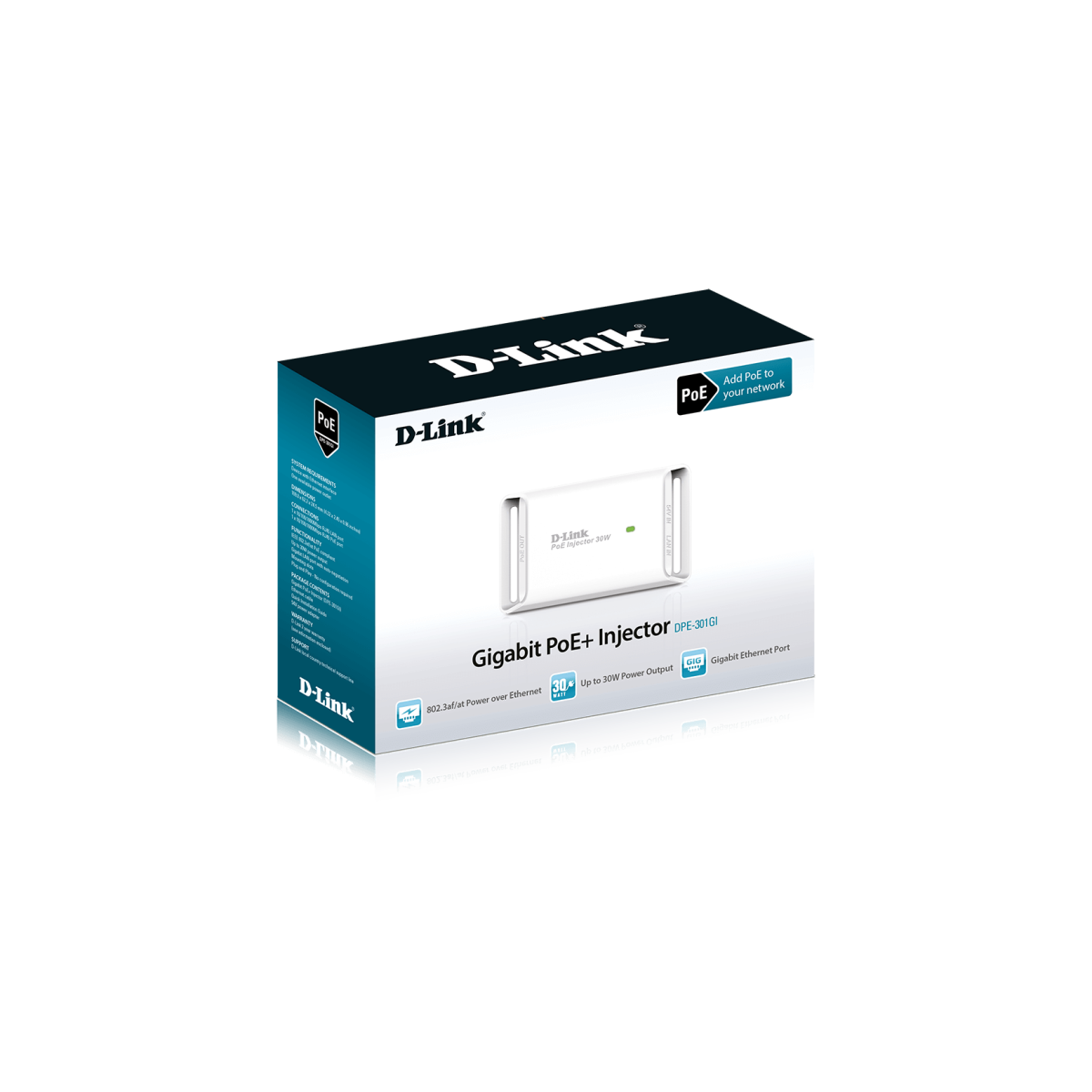 D-Link DPE-301GI Gigabit PoE+ Injector