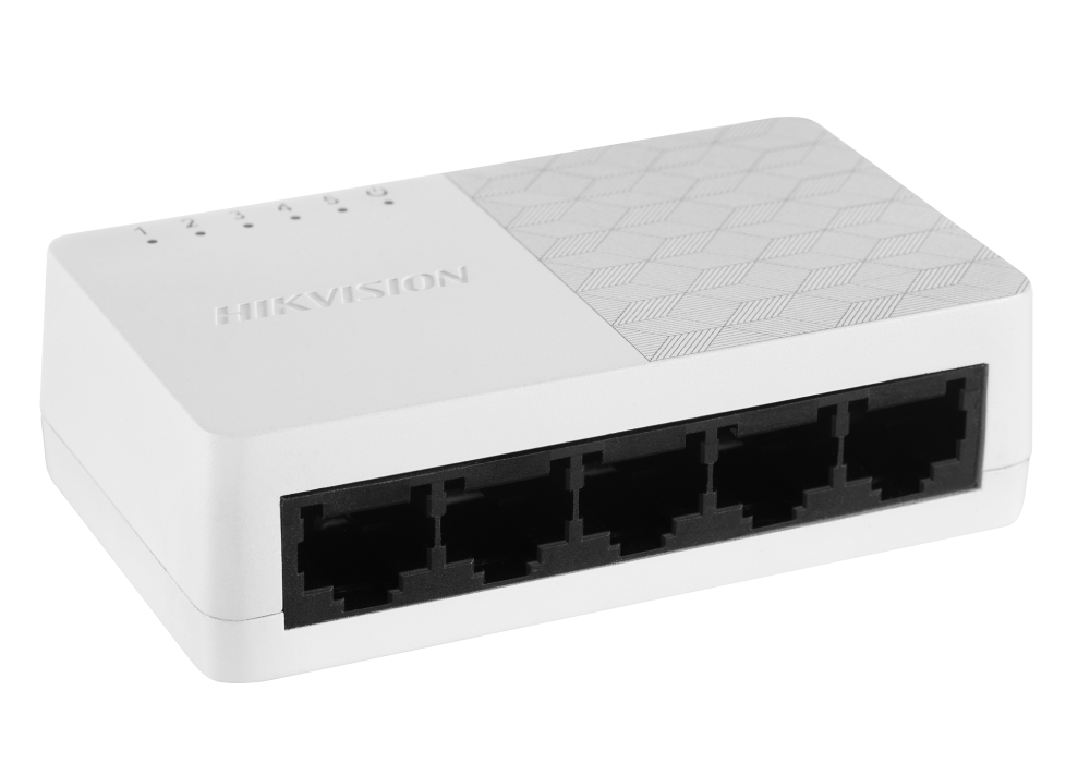 Hikvision DS-3E0505D-O 5-Port Gigabit Unmanaged Desktop Switch, 10/100/1000 Mbps, 10Gbps Switching Capacity, Plug & Play, ABS Plastic Shell