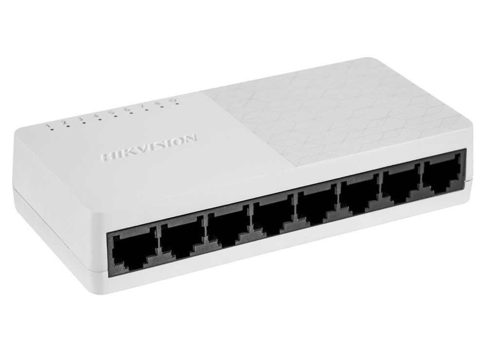 Hikvision DS-3E0508D-O 8-Port Gigabit Unmanaged Desktop Switch, 10/100/1000 Mbps, 16Gbps Switching Capacity, Plug & Play, ABS Plastic Shell