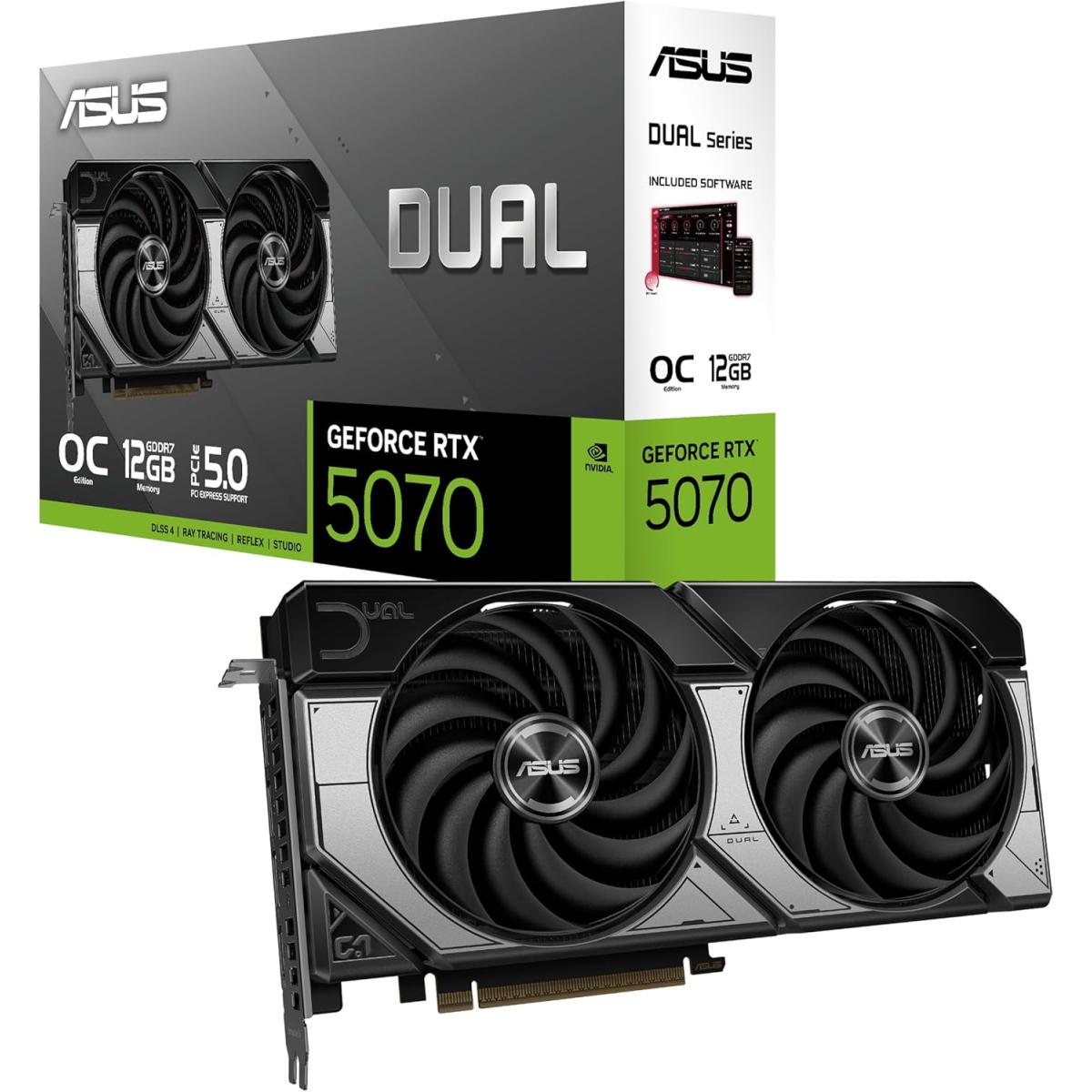 ASUS Dual GeForce RTX 5070 OC Edition 12GB GDDR7- Graphics Card