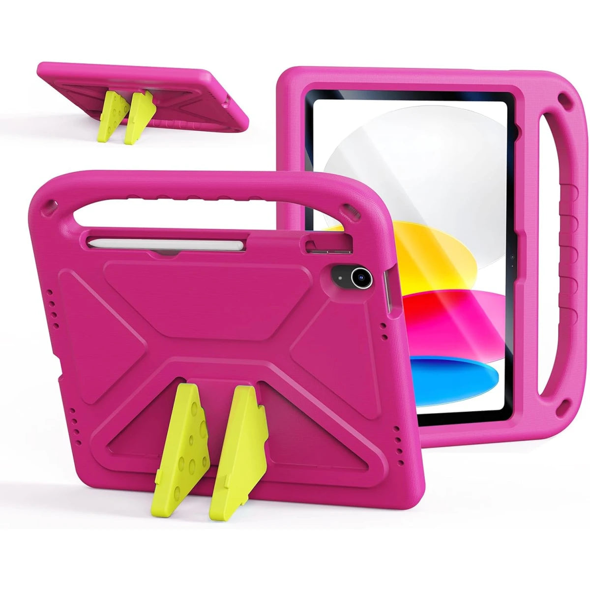 DUX DUCIS Puff Series Kids Case for Apple iPad 10 (2022)/11 (2025) – EVA Light Kids Shockproof Cover with Handle & Kickstand & Full Drop Protection – Pink