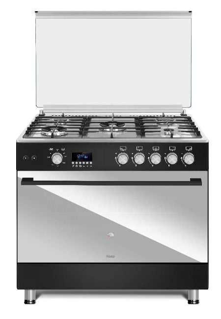 Ferre Gas Oven Full Safety, Digital Timer, 3Fans, 3Turbo, 90*60Cm, 2Normal Burner, Stainless Steel - FK963DSP