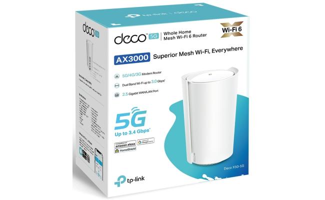 TP - Link Deco X50 - 5G AX3000MBPS Whole Home Wi - Fi 6 5G Router with Sim Slot