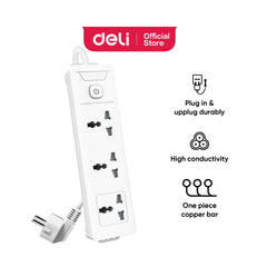 Deli ET401 Power Strip - 3 inputs, 3M