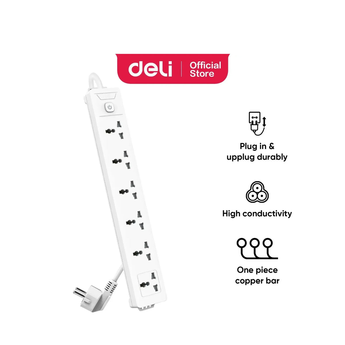 Deli T406 Power Strip - 6 inputs - 5M