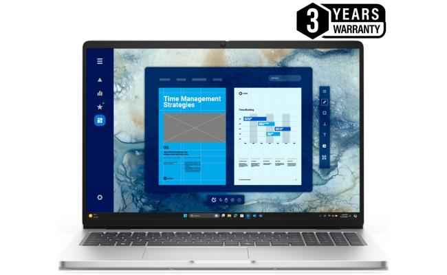 Dell Pro 16, Metallic Finish Laptop, 16" FHD+ IPS, Intel Core Ultra 7 processor 255U, 16GB DDR5, 512GB M.2 NVMEe SSD, Intel Integrated Graphics - Platinum Silver (3 Years Warranty)