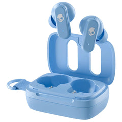 Skullcandy Dime 3 Wireless Earbuds, Bluetooth Headphones, Noise Isolating Fit, Up To 20 Hours Battery, Microphone For Iphone Android, Easy Carry With Integrated Lanyard Preppy Blue