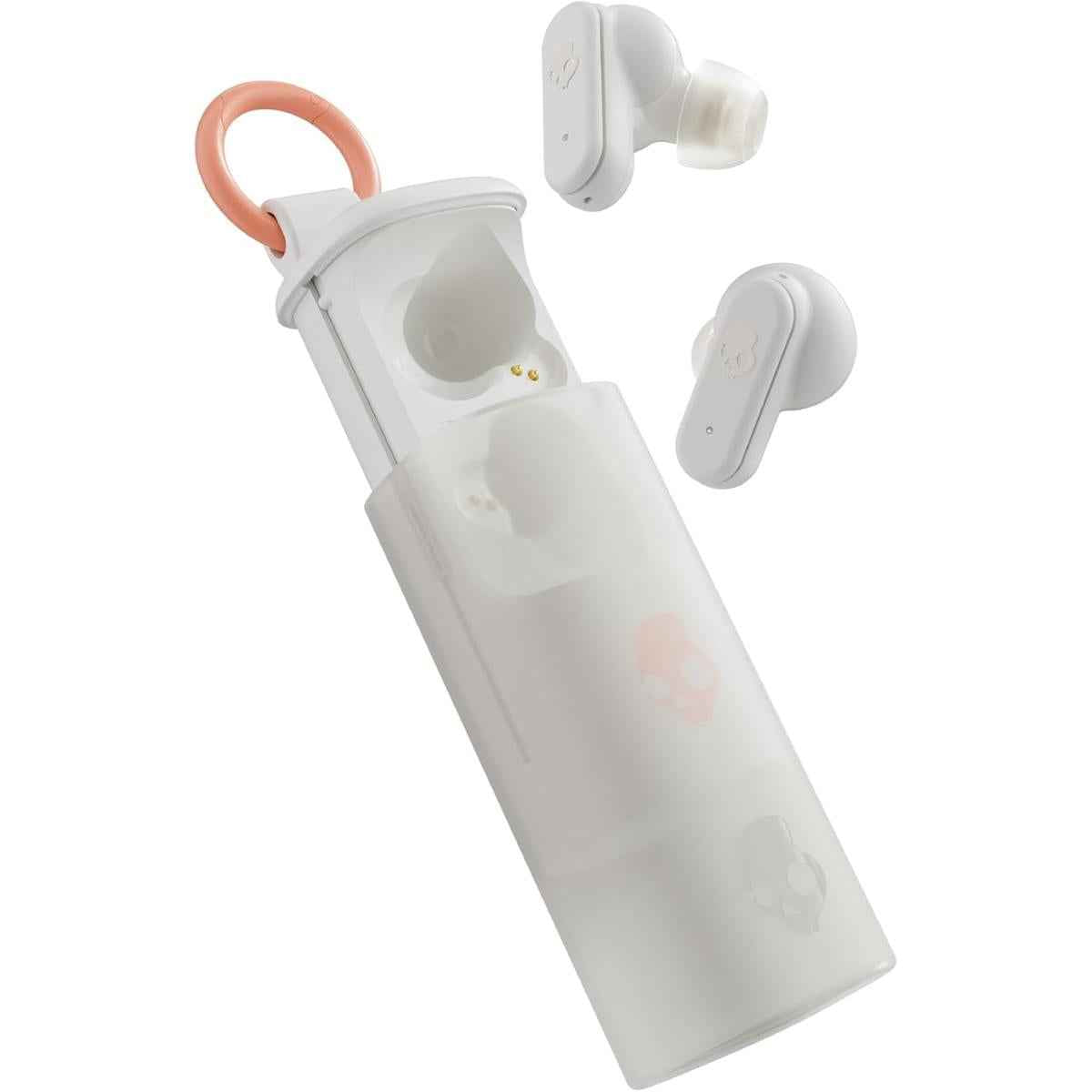 Skullcandy Dime Evo Wireless Earbuds, Bluetooth Headphones, Noise Isolating Fit, Up To 36 Hours Battery, Microphone For Iphone Android, Easy Carry With Clip Anywhere Case Bone
