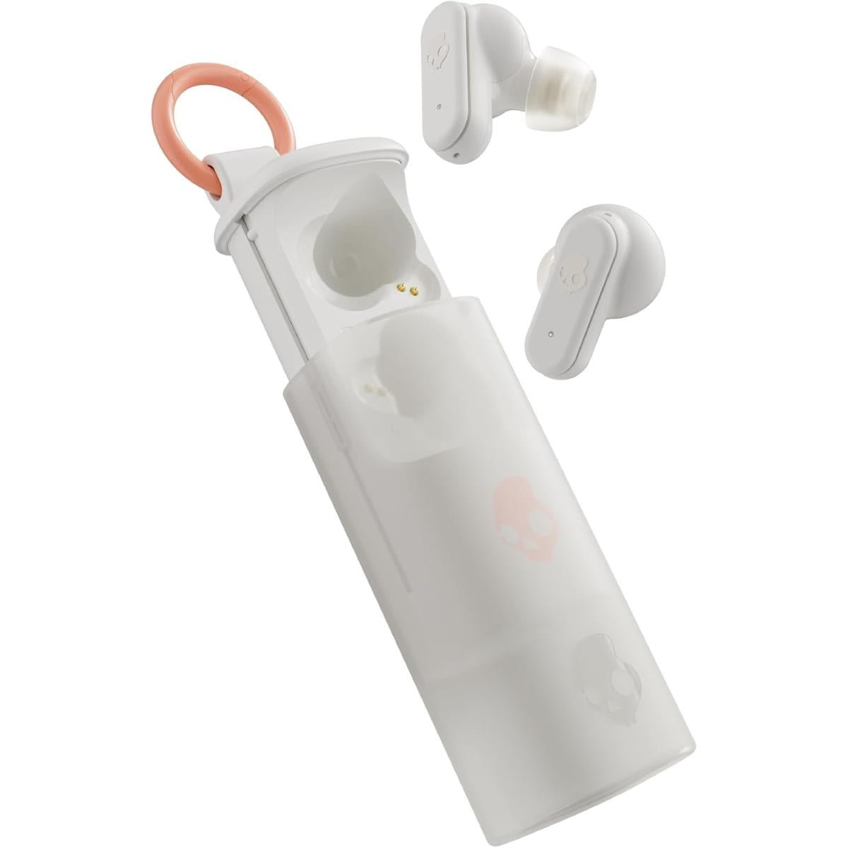 Skullcandy Dime Evo Wireless Earbuds, Bluetooth Headphones, Noise Isolating Fit, Up To 36 Hours Battery, Microphone For Iphone Android, Easy Carry With Clip Anywhere Case Bone