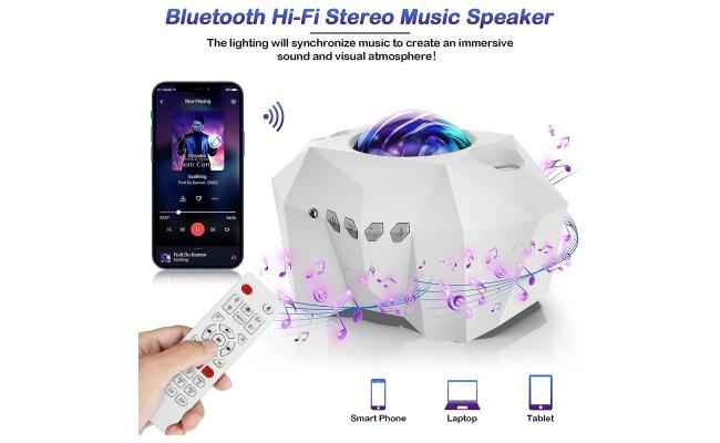 Dream Aurora Star Projector for Bedroom & Home Decor (Black), Sky Ocean Wave Colorful Night Lights w/ Multi Aurora Patterns & Modes, Galaxy Stars & Moon w/ Timer Function, Bluetooth Speaker, Voice Control, Remote Control & Type-C USB Cable