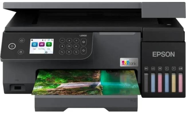 Epson EcoTank L8100 A4 3-in-1 Photo Printer, Epson Smart Panel App, Ink Tank System, 5.400 Pages, 1.500 Photos Color Yield, 1200 DPI x 4800 DPI, 37dB Noise Level, Black Epson EcoTank L8100 A4 3-in-1 Photo Printer, Epson Smart Panel App, Ink Tank System, 5.400 Pages, 1.500 Photos Color Yield, 1200 DPI x 4800 DPI, 37dB Noise Level, Black